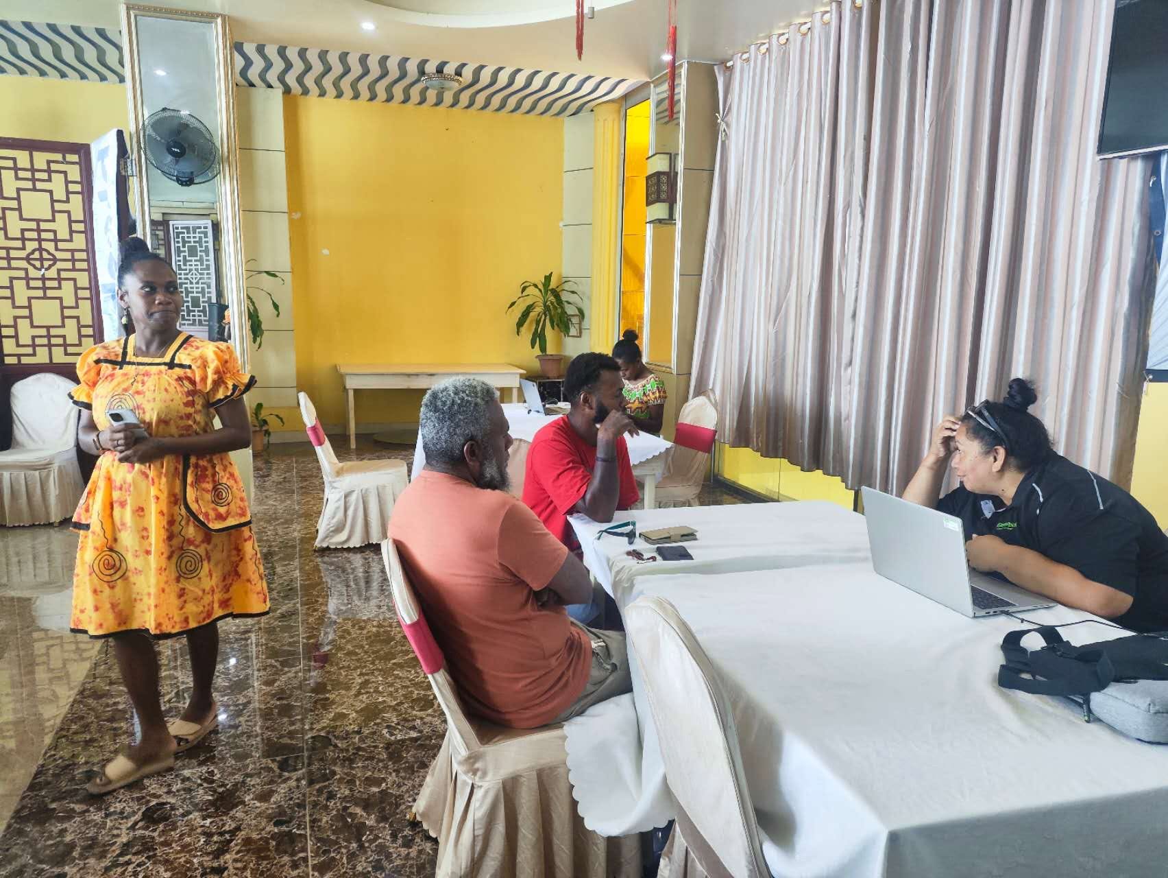 Candidate registration at the Eastpack New Zealand recruitment event in Vanuatu